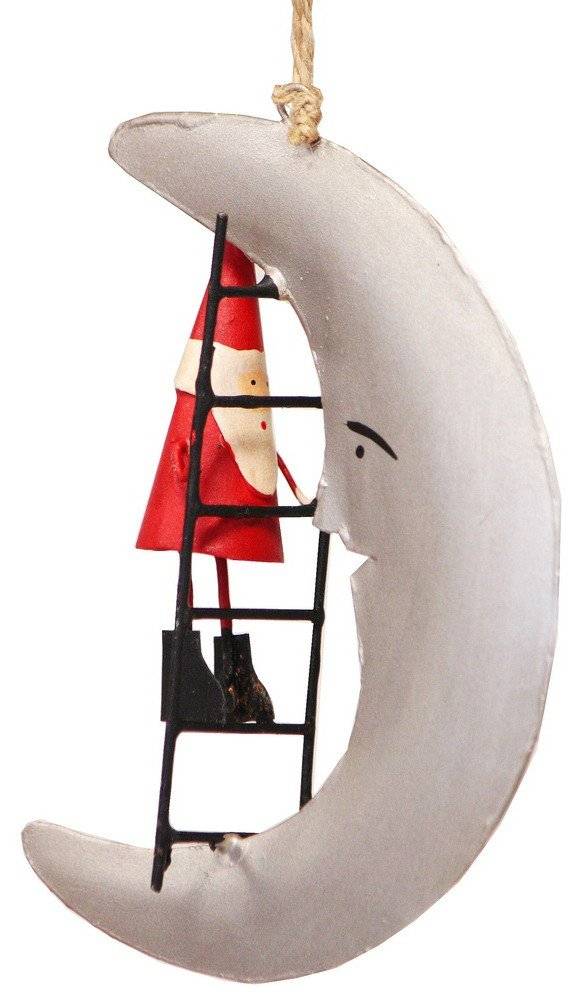 ΧΡΙΣΤΟΥΓΕΝΝΙΑΤΙΚΟ ΣΤΟΛΙΔΙ SYNCHRONIA ΚΡΕΜΑΣΤO ΑΓΙΟΣ ΒΑΣΙΛΗΣ ΦΕΓΓΑΡΙ METΑΛΛΟ 4CM SYNCHRONIA