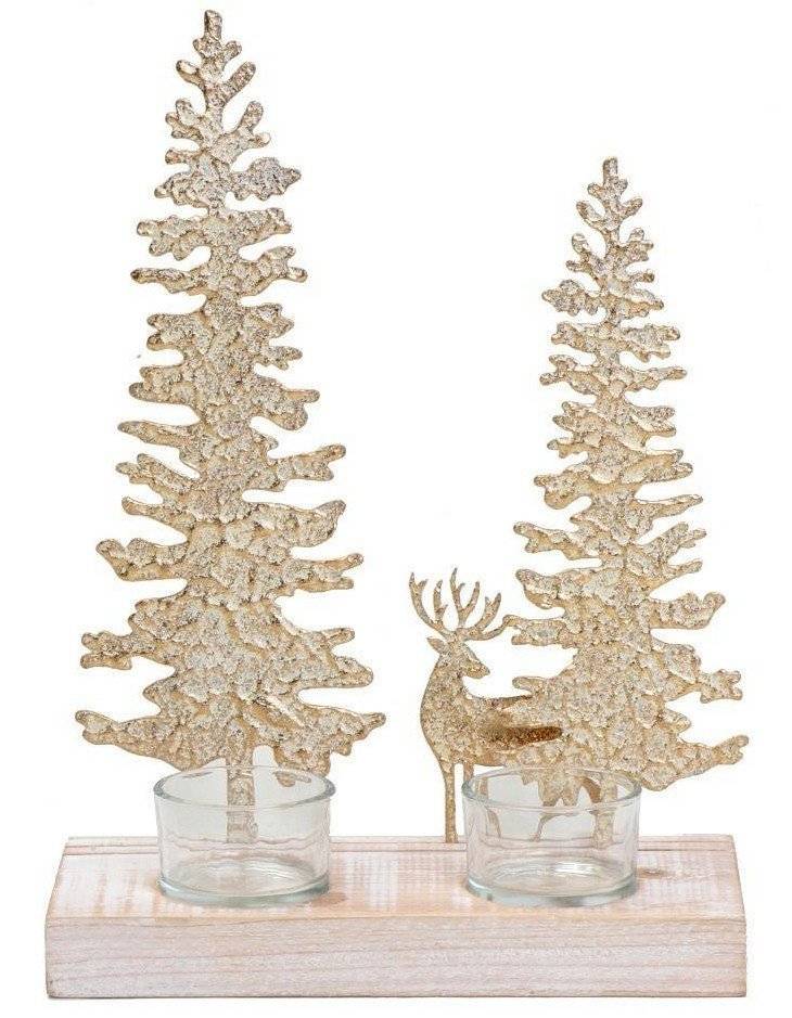 ESPIEL ΧΡΙΣΤΟΥΓΕΝΝΙΑΤΙΚΟ ΔΙΑΚΟΣΜΗΤΙΚΟ ESPIEL ΕΛΑΤΑ ΜΕ ΞΥΛΙΝΗ ΒΑΣΗ ΡΕΣΩ ΕΚΡΟΥ 20X9.5X27.5CM