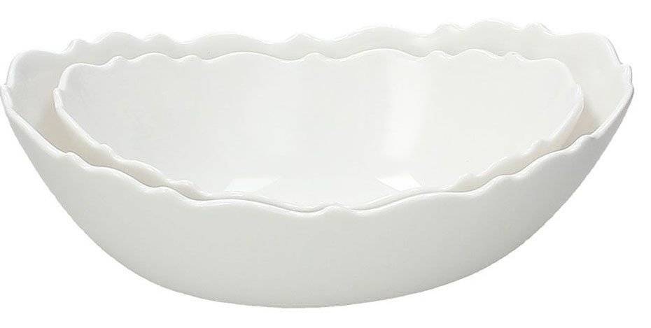 ΜΠΩΛ TOGNANA KALIKA BIANCO ΠΟΡΣΕΛΑΝΗ ΣΕΤ 2ΤΜΧ 28X17CM - 24X14CM