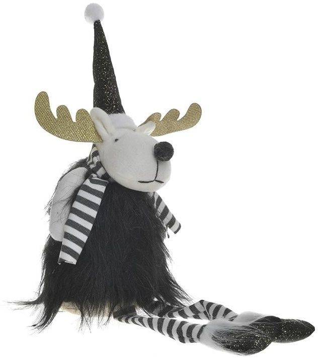 ΧΡΙΣΤΟΥΓΕΝΝΙΑΤΙΚΟ ΔΙΑΚΟΣΜΗΤΙΚΟ ΕΛΑΦΙ INART ΥΦΑΣΜΑΤΙΝΟ ΛΕΥΚΟ/ΜΑΥΡΟ 16Χ12Χ55CM INART