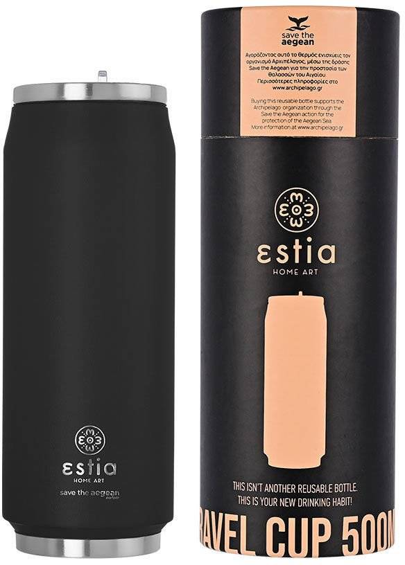 ΘΕΡΜΟΣ SAVE THE AEGEAN TRAVEL CUP MIDNIGHT BLACK (500ML)