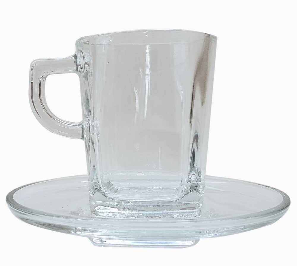 ΦΛΥΤΖΑΝΙ ESPRESSO ESPIEL CARRE CUP AND SAUCER TEMPERED ΓΥΑΛΙ 75CC ESPIEL