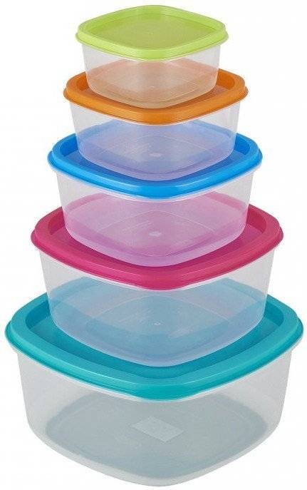 ΦΑΓΗΤΟΔΟΧΕΙΟ VENUS ΤΕΤΡΑΓΩΝΟ ΠΛΑΣΤΙΚΟ ΣΕΤ 5ΤΜΧ (3340ML)