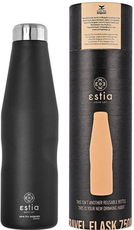 ΜΠΟΥΚΑΛΙ ΘΕΡΜΟΣ SAVE THE AEGEAN TRAVEL FLASK MIDNIGHT BLACK (750ML) SAVE THE AEGEAN