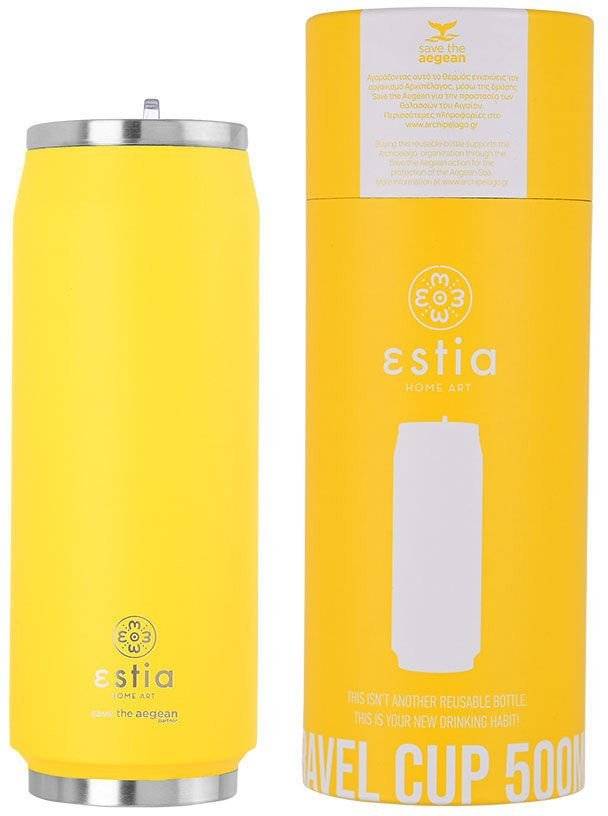 ΘΕΡΜΟΣ SAVE THE AEGEAN COFFEE FLASK PINEAPPLE YELLOW (500ML) SAVE THE AEGEAN