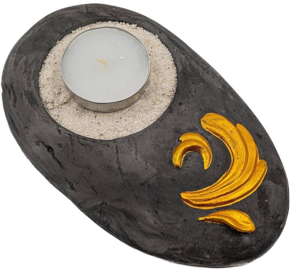 ΚΗΡΟΠΗΓΙΟ BOHEME INTERIOR ΦΥΛΛΟ ΤΣΑΓΙΟΥ ΓΥΨΙΝΟ ΓΚΡΙ ΣΚΟΥΡΟ-ΧΡΥΣΟ 12X4CM BOHEME INTERIOR