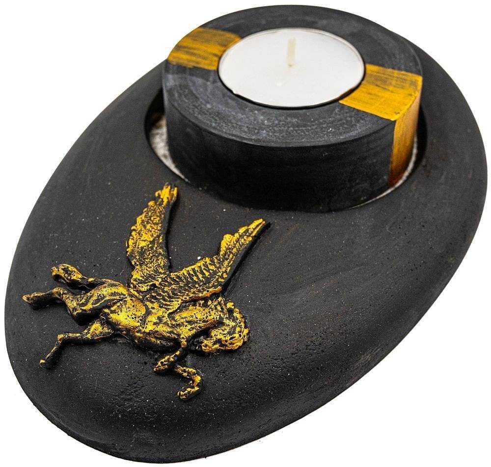 ΚΗΡΟΠΗΓΙΟ BOHEME INTERIOR ΦΤΕΡΩΤΟΣ ΠΗΓΑΣΟΣ ΓΥΨΙΝΟ ΜΑΥΡΟ-ΧΡΥΣΟ 12X4CM