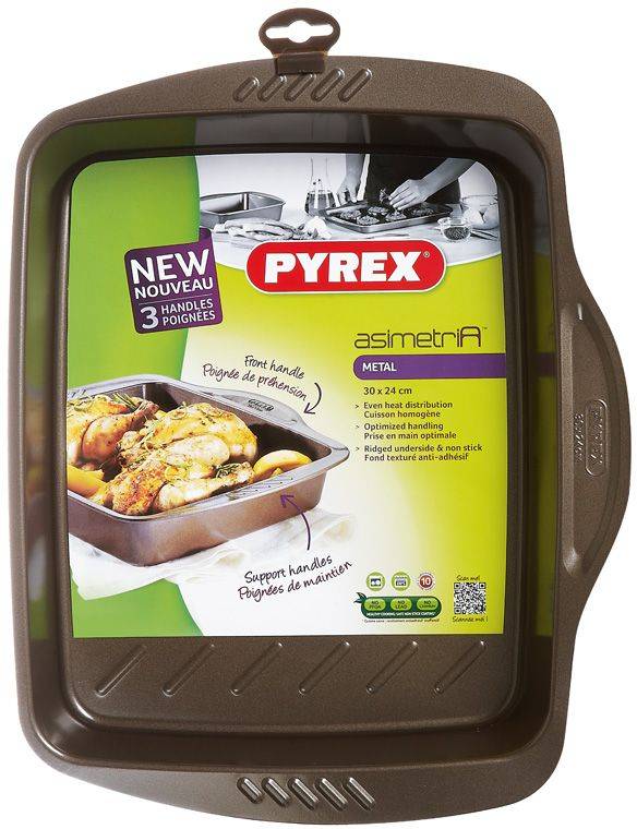 ΤΑΨΙ PYREX ASIMETRIA ΑΝΤΙΚΟΛΛΗΤΙΚΟ ΑΛΟΥΜΙΝΙΟΥ ΟΡΘΟΓΩΝΙΟ 35Χ27CM