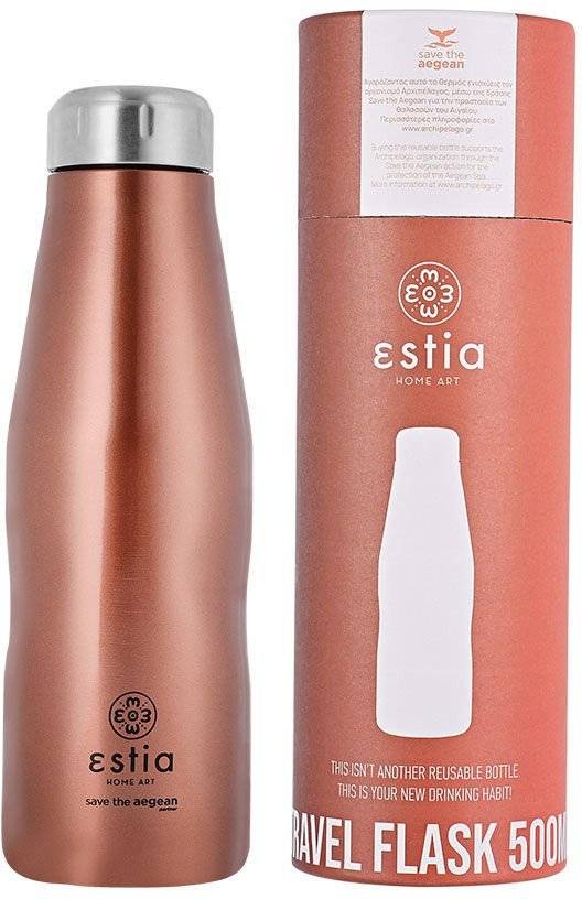 ΜΠΟΥΚΑΛΙ ΘΕΡΜΟΣ SAVE THE AEGEAN TRAVEL FLASK ROSE GOLD (500ML)