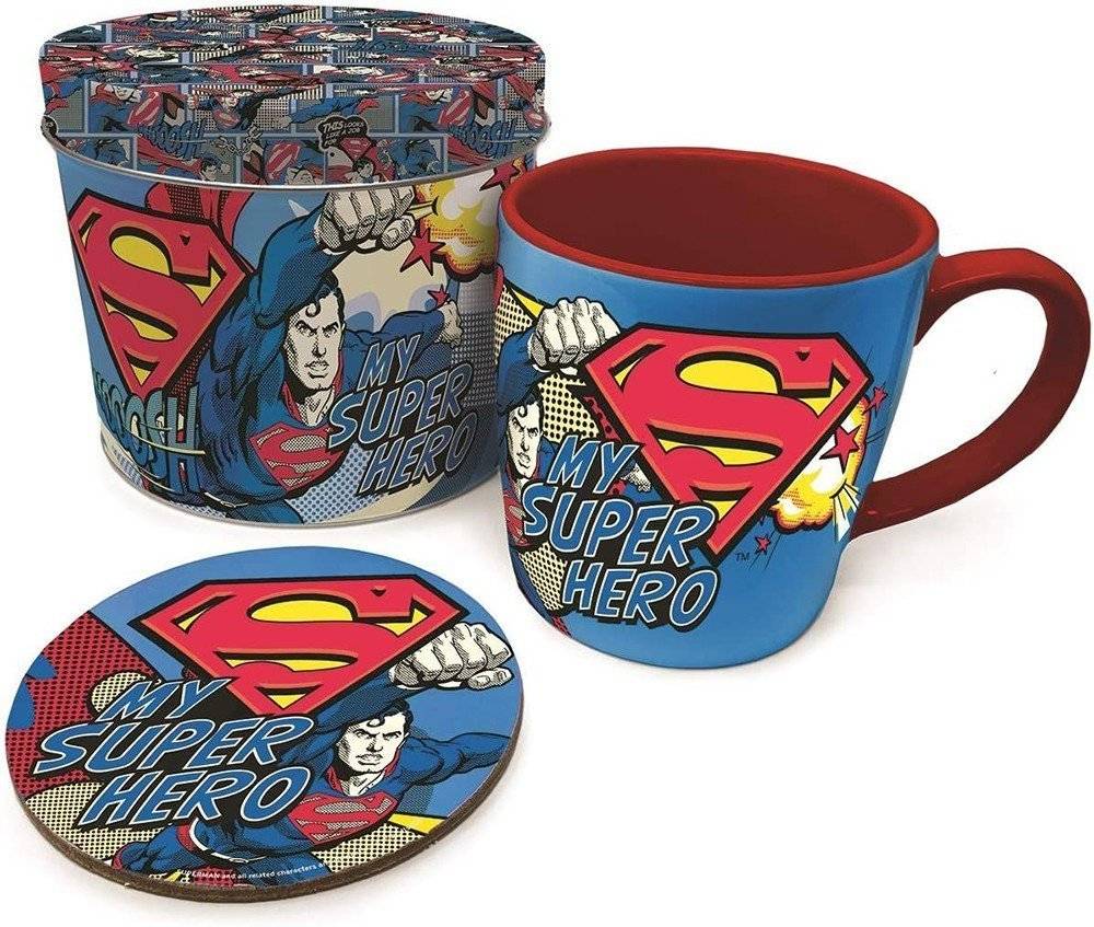 ΚΟΥΠΑ PYRAMID INTERNATIONAL SUPERMAN - MY SUPERHERO ΚΕΡΑΜΙΚΗ ΜΠΛΕ 370ML ΣΕΤ ΔΩΡΟΥ 2ΤΜΧ
