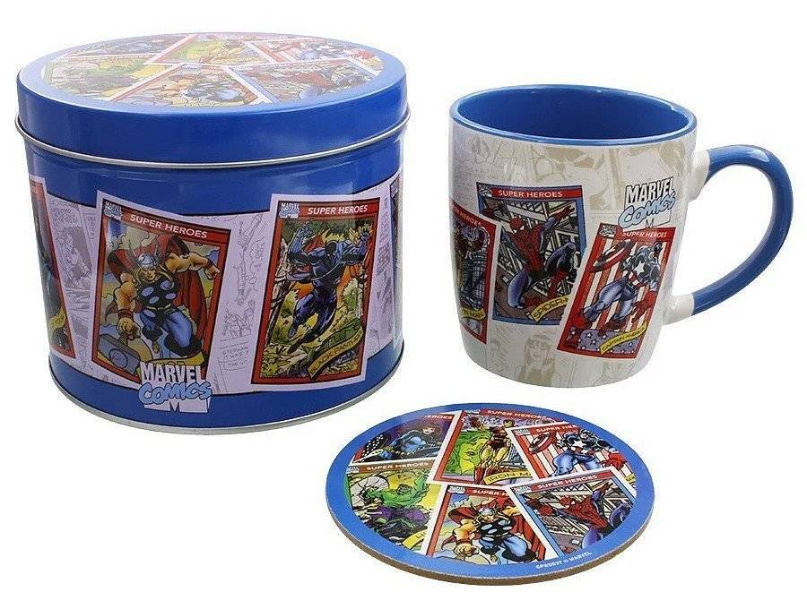 ΚΟΥΠΑ PYRAMID INTERNATIONAL MARVEL RETRO-COLLECTOR CARDS ΚΕΡΑΜΙΚΗ ΜΠΛΕ 370ML ΣΕΤ ΔΩΡΟΥ 2ΤΜΧ