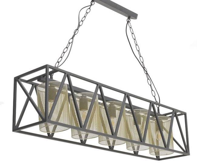 ΦΩΤΙΣΤΙΚΟ ΟΡΟΦΗΣ INART 5ΦΩΤΟ ΜΕΤΑΛ. ΜΑΥΡΟ/ΧΡΥΣΟ 100Χ20Χ23/60CM