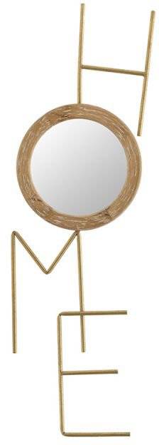 ΚΑΘΡΕΠΤΗΣ INART ΤΟΙΧΟΥ HOME ΞΥΛΙΝΟΣ/ΜΕΤΑΛΛΙΚΟΣ NATURAL/ΧΡΥΣΟΣ 27X4X87CM