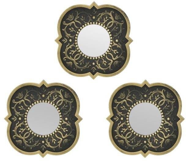 ΚΑΘΡΕΠΤΗΣ INART ΤΟΙΧΟΥ ΑΝΤΙΚΕ ΧΡΥΣΟΣ 25X25CM ΣΕΤ 3 INART