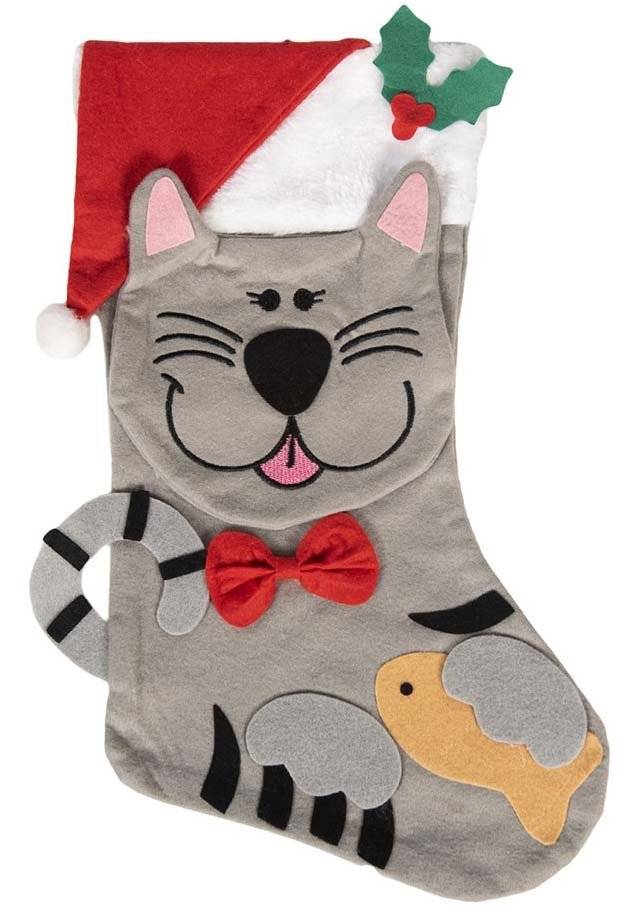 ΧΡΙΣΤΟΥΓΕΝΝΙΑΤΙΚΟ ΔΙΑΚΟΣΜΗΤΙΚΟ ΚΑΛΤΣΑ ΓΑΤΑ 47CM CHRISTMAS COLLECTION