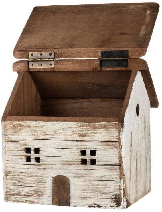 ΔΙΑΚΟΣΜΗΤΙΚΟ ΚΟΥΤΙ ΞΥΛΙΝΟ - ΣΠΙΤΙ SYNCHRONIA 24X18,7X24,7CM SYNCHRONIA