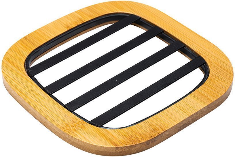 ESTIA ΒΑΣΗ ΜΑΓΕΙΡΙΚΟΥ ΣΚΕΥΟΥΣ ESTIA BAMBOO ESSENTIALS MEΤΑΛΛΙΚΗ ΜΑΥΡΗ (17CMX17CM)