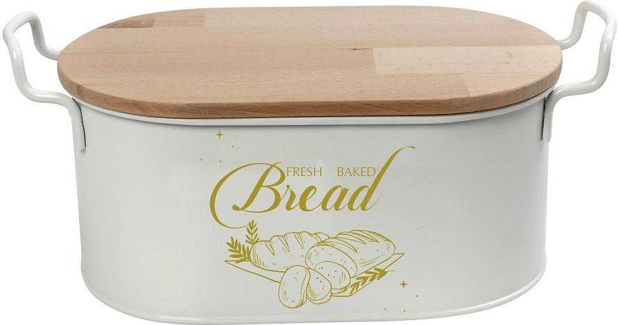 ΨΩΜΙΕΡΑ ESPIEL ΜΕΤΑΛΛΙΚΗ ΜΕ ΞΥΛΙΝΟ ΚΑΠΑΚΙ ΜΑΤ ΛΕΥΚΗ (39.5CMX20CMX16.5CM) ESPIEL