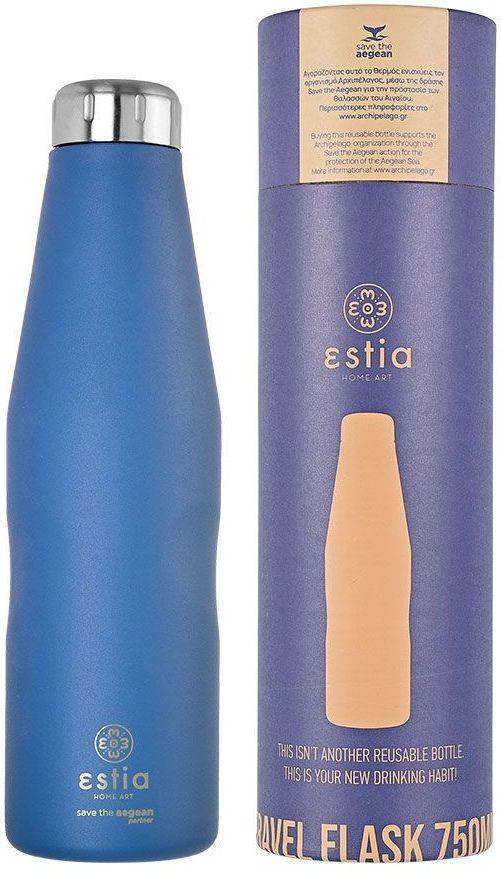 ΜΠΟΥΚΑΛΙ ΘΕΡΜΟΣ ESTIA SAVE THE AEGEAN TRAVEL FLASK DENIM BLUE (750ML)