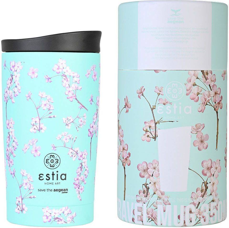 ΠΟΤΗΡΙ ΘΕΡΜΟΣ ESTIA SAVE THE AEGEAN TRAVEL MUG BLOSSOM GREEN (350ML)