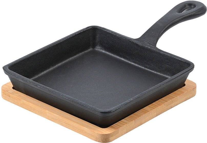 ΤΗΓΑΝΙ ΣΕΡΒΙΡΙΣΜΑΤΟΣ ESTIA IRON ΜΑΝΤΕΜΕΝΙΟ ΤΕΤΡΑΓΩΝΟ ΜΕ ΒΑΣΗ BAMBOO (14CM) ESTIA