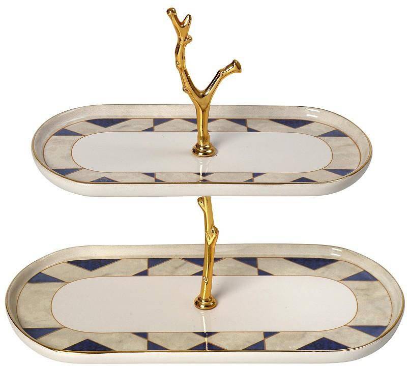 ΠΙΑΤΕΛΑ ESPIEL LISBON ΚΕΡΑΜΙΚΗ ΟΒΑΛ 2 ΕΠΙΠΕΔΩΝ ΜΠΛΕ (22CM-27CM) ESPIEL