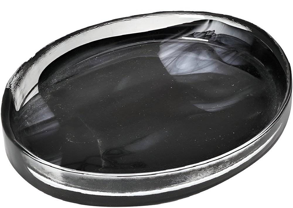 ESPIEL ΠΙΑΤΕΛΑ ESPIEL ATLAS ALABASTER ΓΥΑΛΙΝΗ ΟΒΑΛ ΜΑΥΡΗ (21CMΧ16.5CM)