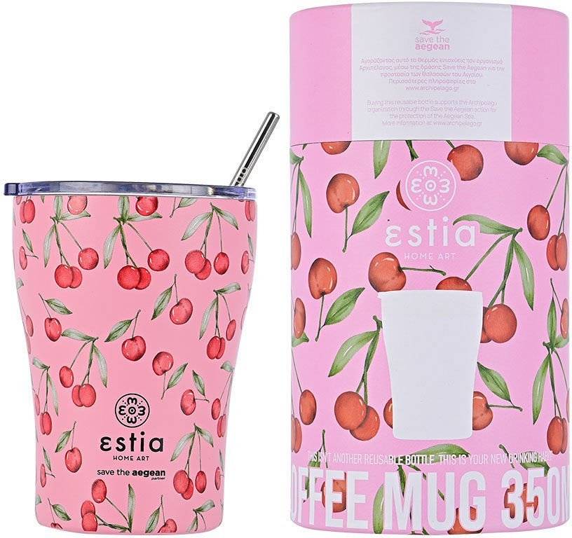 ΠΟΤΗΡΙ ΘΕΡΜΟΣ ESTIA SAVE THE AEGEAN COFFEE MUG CHERRY ROSE (350ML)