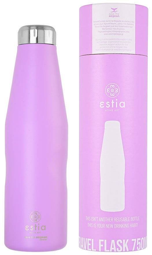ΜΠΟΥΚΑΛΙ ΘΕΡΜΟΣ ESTIA SAVE THE AEGEAN TRAVEL FLASK LAVENDER PURPLE (750ML) SAVE THE AEGEAN