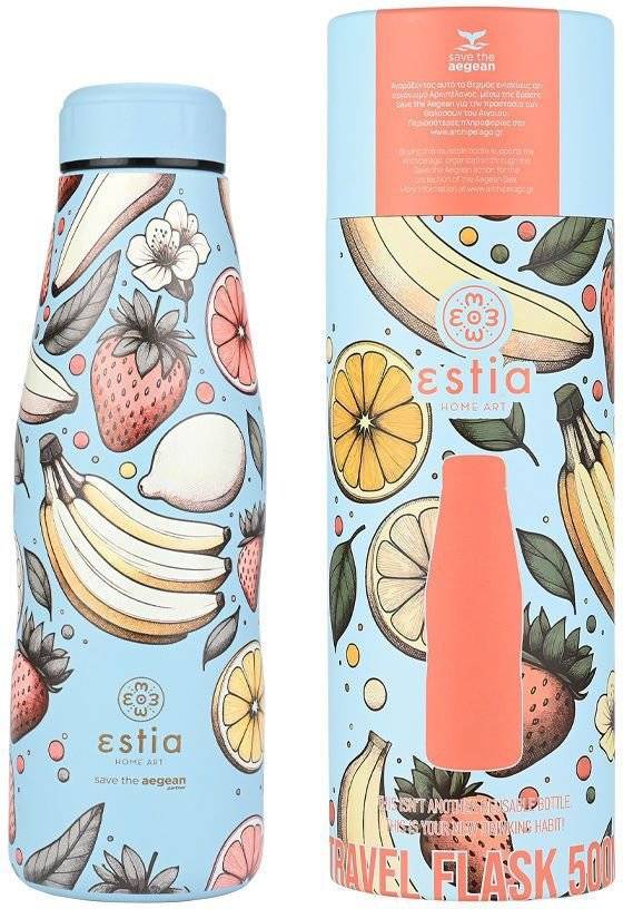 ΜΠΟΥΚΑΛΙ ΘΕΡΜΟΣ SAVE THE AEGEAN TRAVEL FLASK SUBDUED HARVEST (500ML) SAVE THE AEGEAN