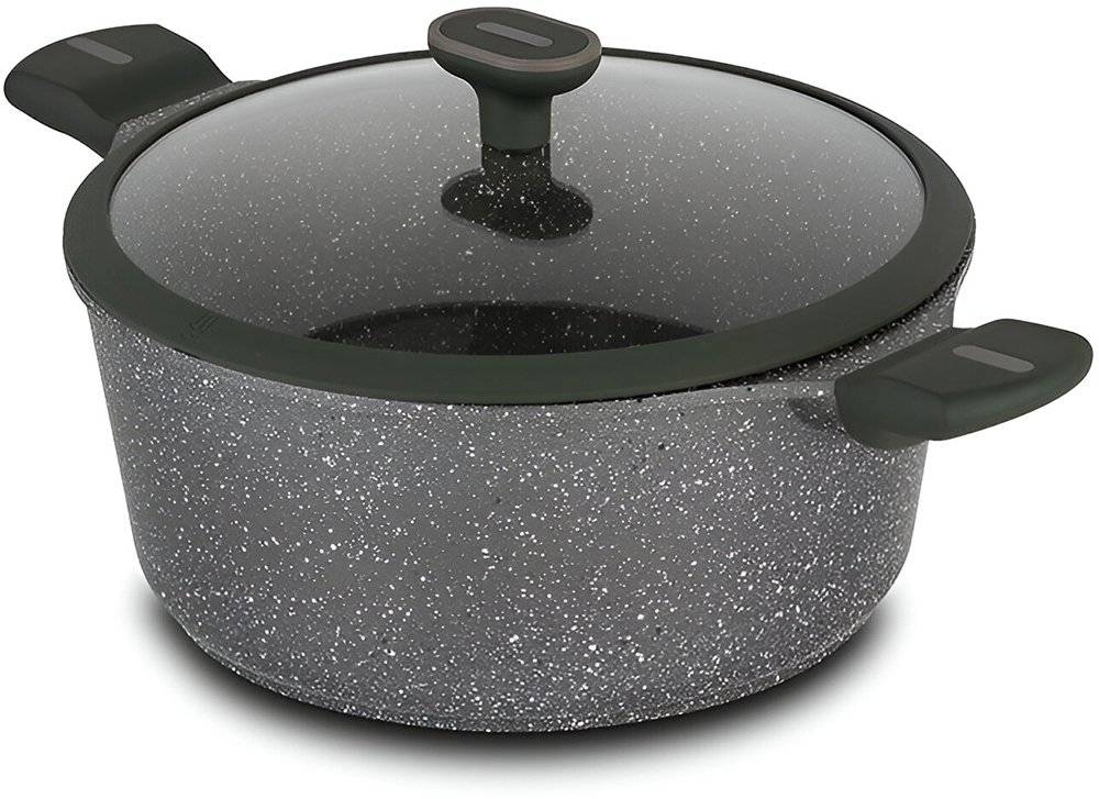 ΚΑΤΣΑΡΟΛΑ NAVA OLEA ΜΕ ΑΝΤΙΚΟΛΛΗΤΙΚΗ ΕΠΙΣΤΡΩΣΗ STONE ΚΑΙ ΚΑΠΑΚΙ (28CM) NAVA