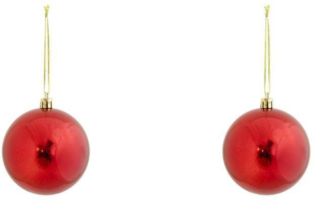 CHRISTMAS COLLECTION ΧΡΙΣΤΟΥΓΕΝΝΙΑΤΙΚΕΣ ΜΠΑΛΕΣ ΚΟΚΚΙΝΟ ΠΛΑΣΤΙΚΟ ΣΕΤ 2 ΤΜΧ 10CM