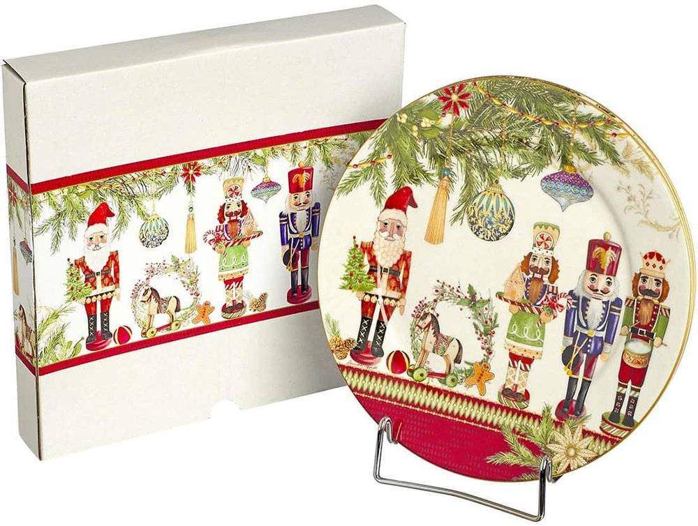 JK HOME ΧΡΙΣΤΟΥΓΕΝΝΙΑΤΙΚΟ ΠΙΑΤΟ JK HOME DECOR ΠΟΡΣΕΛΑΝΗ ΣΕΤ 2 ΤΜΧ 22CM