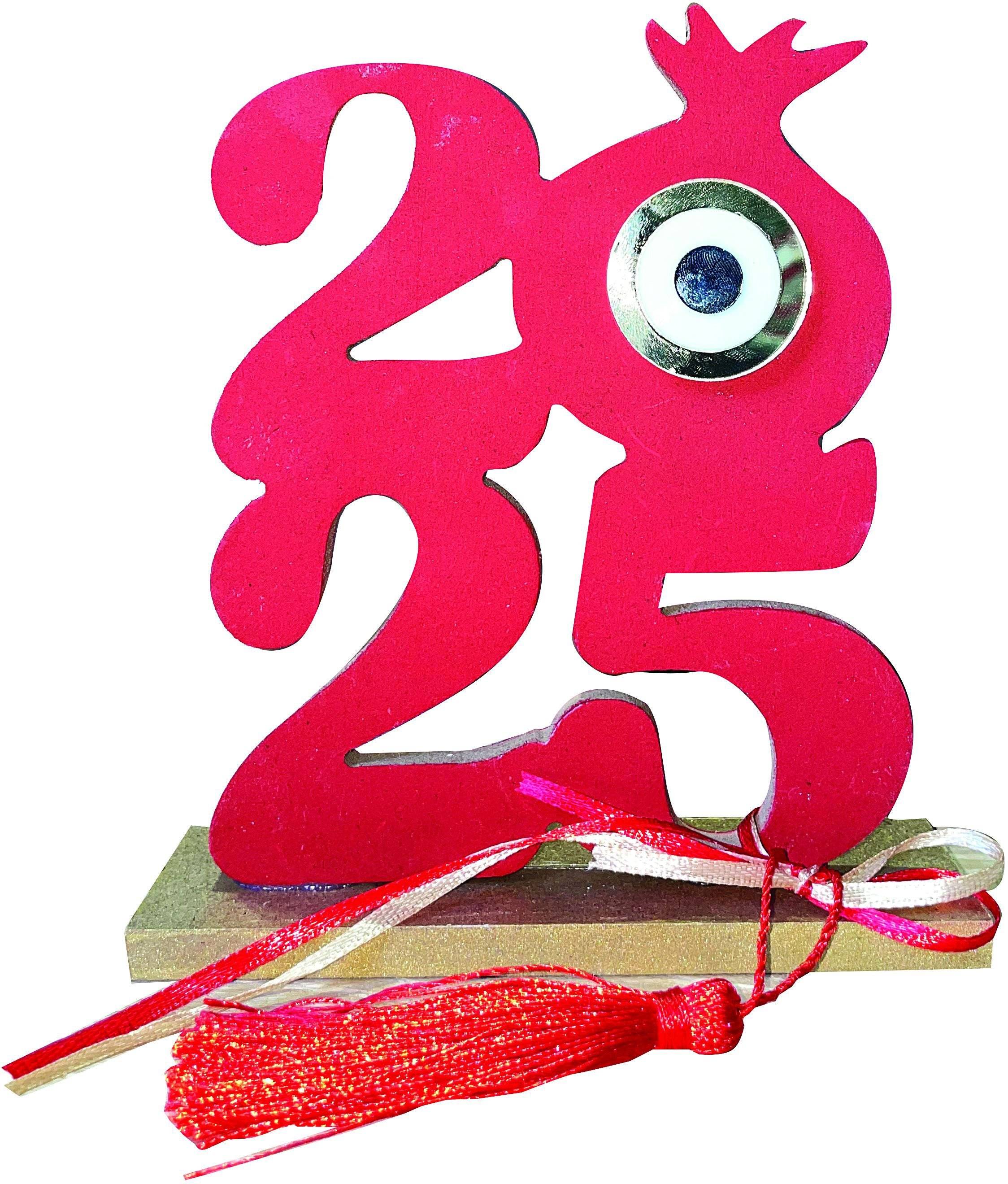 JK HOME ΓΟΥΡΙ JK HOME DECOR ΞΥΛΙΝΟ 2025 ΚΟΚΚΙΝΟ 14X16CM