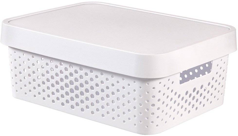 ΚΟΥΤΙ CURVER INFINITY DOTS ΠΛΑΣΤΙΚΟ ΛΕΥΚΟ ΜΕ ΚΑΠΑΚΙ (11L) CURVER