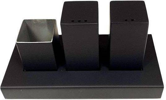 ΣΕΤ ΔΟΧΕΙΑ ΑΛΑΤΟΠΙΠΕΡΟΥ ESPIEL INOX ΜΑΥΡΟ (8CMX6.5CMX14CM) ESPIEL