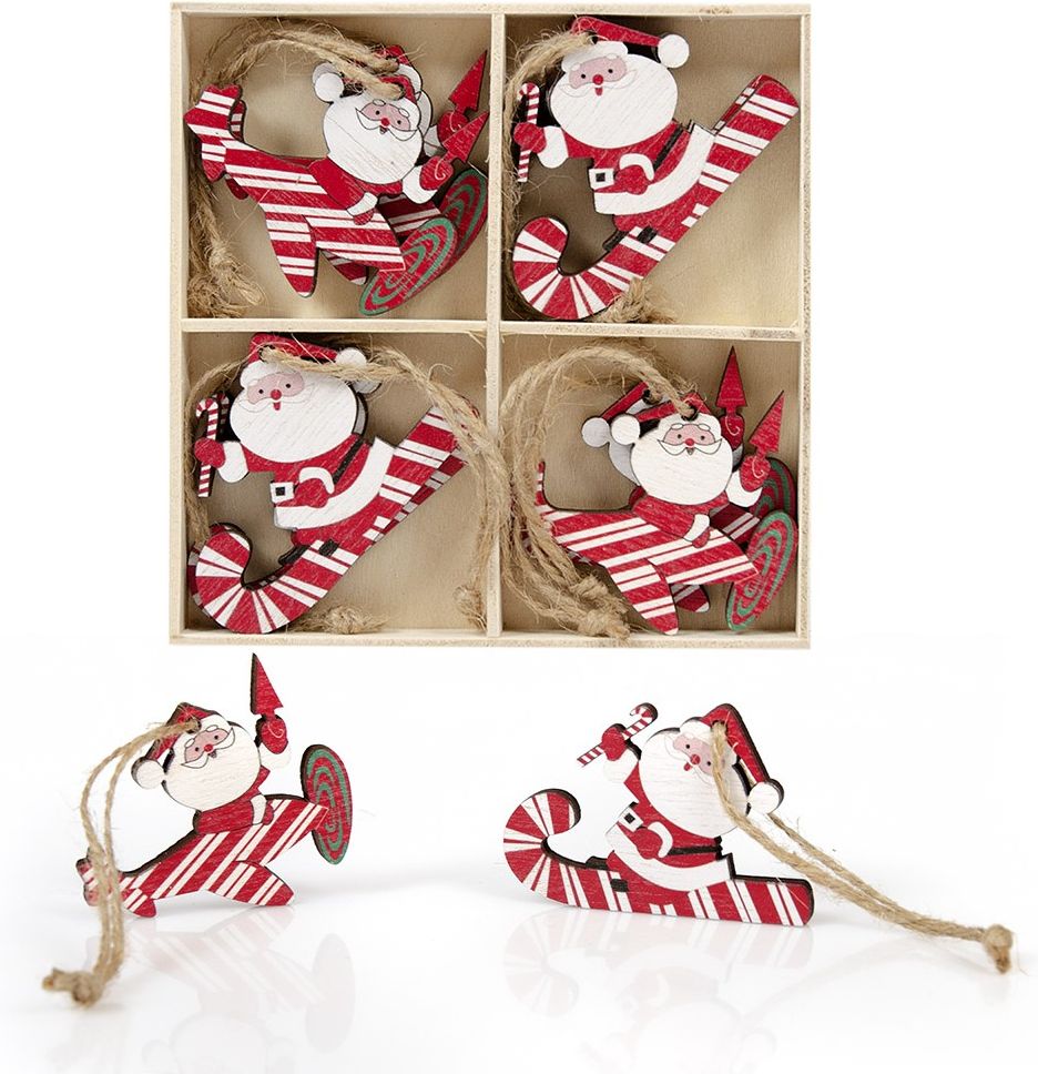 CHRISTMAS COLLECTION ΚΡΕΜΑΣΤΑ CHRISTMAS COLLECTION ΚΟΥΤΑΚΙ ΣΕΤ ΞΥΛΙΝΑ (6CM /8ΤΜΧ)