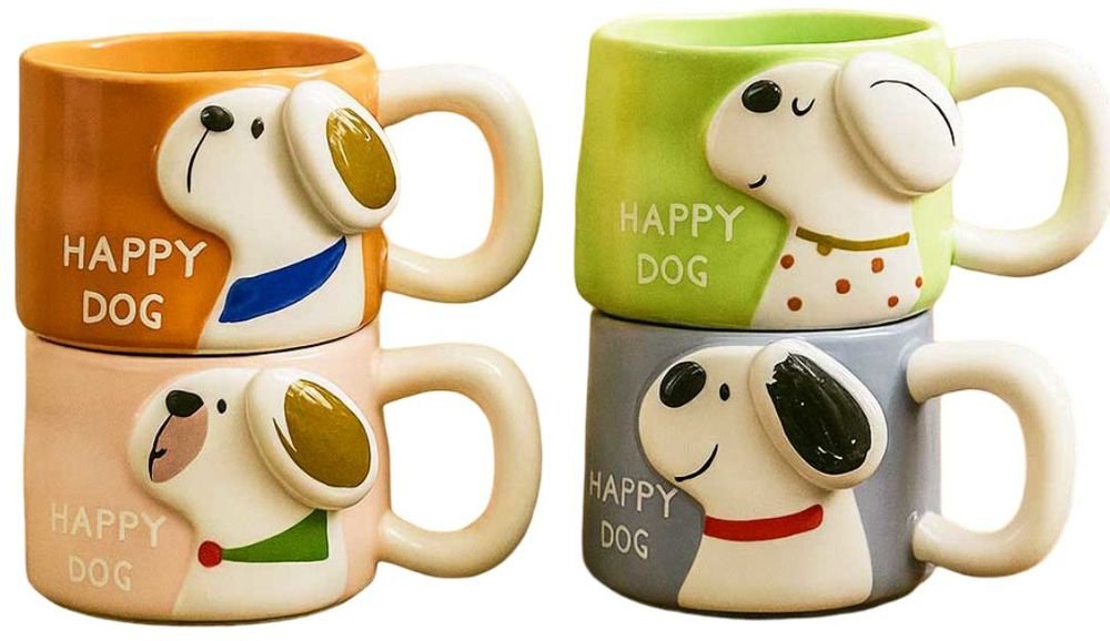 SPACECOW ΚΟΥΠΑ SPACECOW HAPPY DOG ΚΕΡΑΜΙΚΗ ΜΕ ΚΑΠΑΚΙ ΤΥΧΑΙΑ ΕΠΙΛΟΓΗ ΧΡΩΜΑΤΟΣ (400ML)