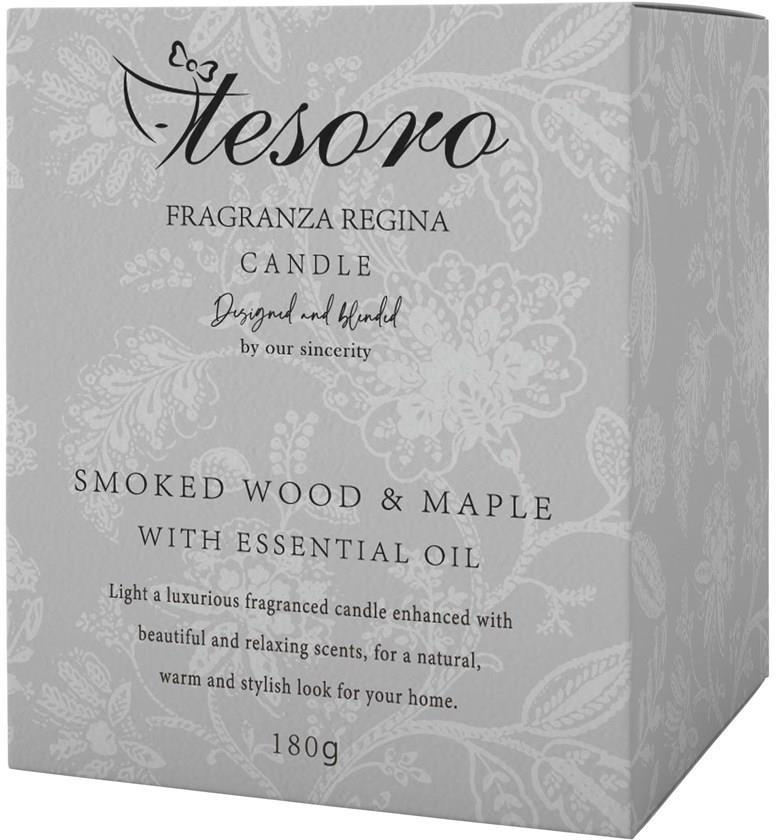 ΑΡΩΜΑΤΙΚΟ ΚΕΡΙ TESORO ΣΕ ΒΑΖΟ SMOKED WOOD - MAPLE (180GR) TESORO