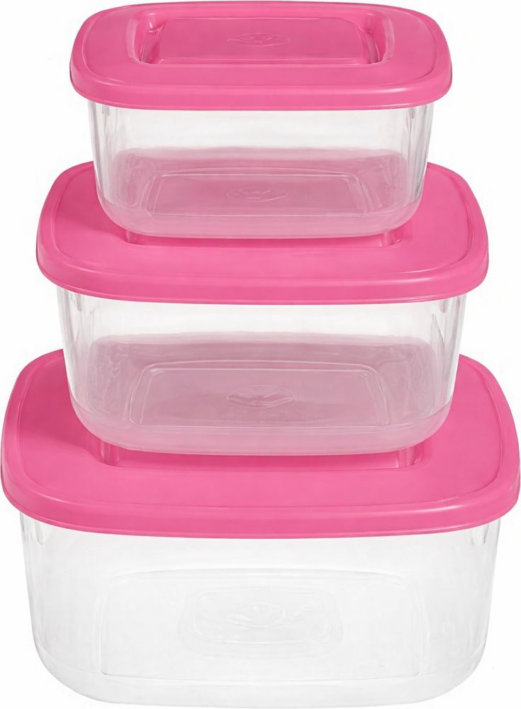 ΣΕΤ ΦΑΓΗΤΟΔΟΧΕIΑ ΤΕΤΡΑΓΩΝΑ CYCLOPS ΡΟΖ (2.5L - 1.5L - 0.95L) CYCLOPS