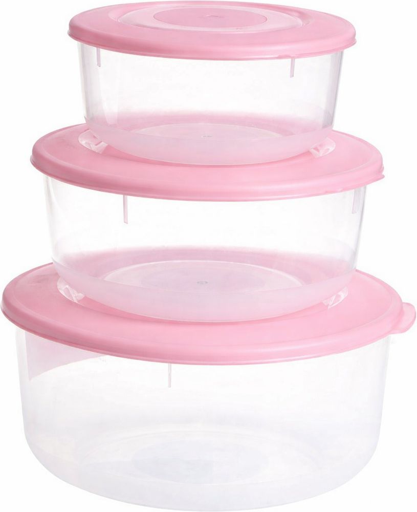 ΣΕΤ ΦΑΓΗΤΟΔΟΧΕIΟ CYCLOPS ΣΤΡΟΓΓΥΛΟ ΡΟΖ (1.7L - 1L - 0.55L) CYCLOPS