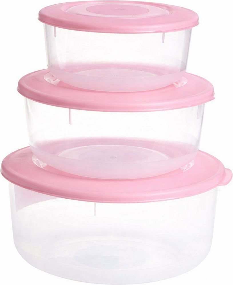 ΣΕΤ ΦΑΓΗΤΟΔΟΧΕIΟ CYCLOPS ΣΤΡΟΓΓΥΛΟ ΡΟΖ (1.7L - 1L - 0.55L)