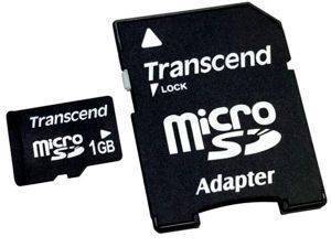 TRANSCEND 1GB MICRO SECURE DIGITAL DUAL ADAPTER