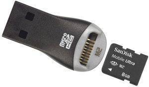SANDISK 8GB ULTRA MEMORY STICK MICRO M2 WITH READER