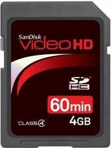 SANDISK 4GB VIDEO HD SECURE DIGITAL CLASS 4