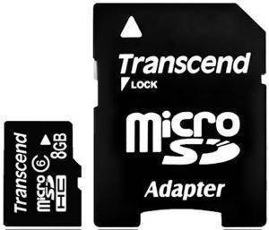 TRANSCEND 8GB MICRO SECURE DIGITAL HIGH CAPACITY CLASS 6