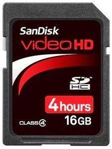SANDISK 16GB VIDEO HD ULTRA II SECURE DIGITAL CLASS 4