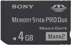 SONY MEMORY STICK PRO DUO MARK2 PSP 4GB + ADAPTER