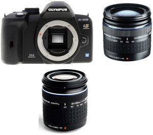 OLYMPUS E-520 + ZUIKO DIGITAL ED 40-150MM + ED 14-42MM DOUBLE ZOOM KIT