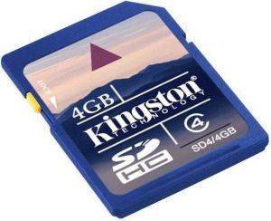 KINGSTON 4GB SECURE DIGITAL HIGH CAPACITY CLASS 4